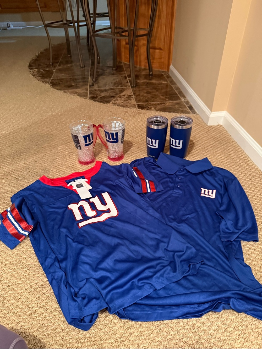 New York Giants gameday bundle men’s Polo & ladies shirt with Team Tumbler